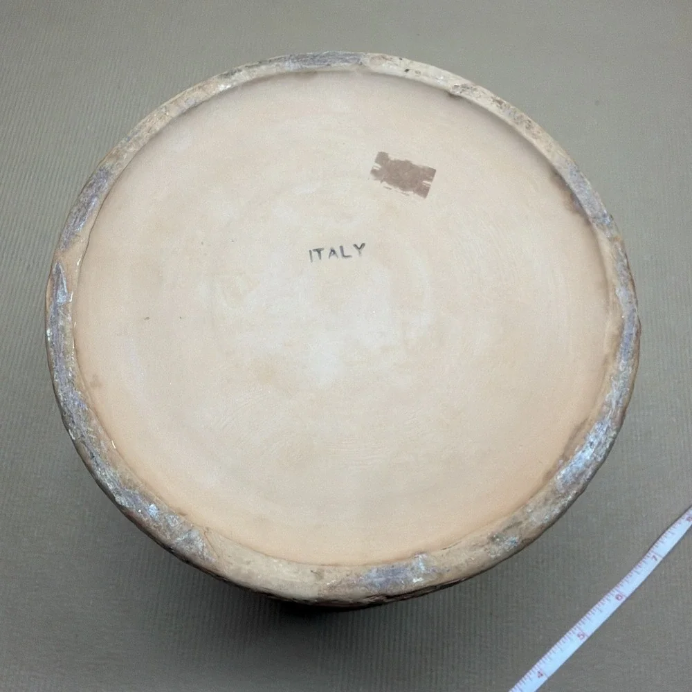 Vtg MCM Stoneware Clay Handmade Crock Made In Italy 6
